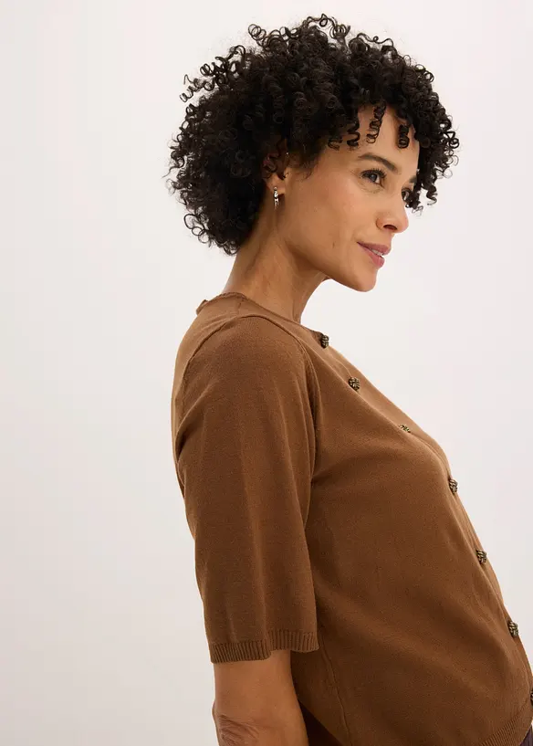 Finstrikket cardigan i fin viskosemiks, bonprix