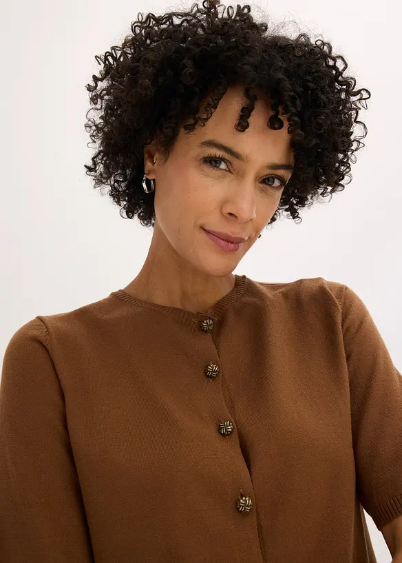 Finstrikket cardigan i fin viskosemiks, bonprix
