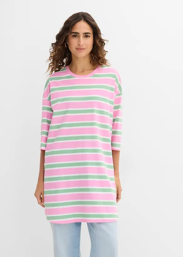 Oversized, lang topp i 100% &oslash;kologisk bomull, bonprix