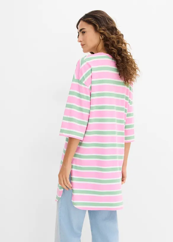 Oversized, lang topp i 100% &oslash;kologisk bomull, bonprix