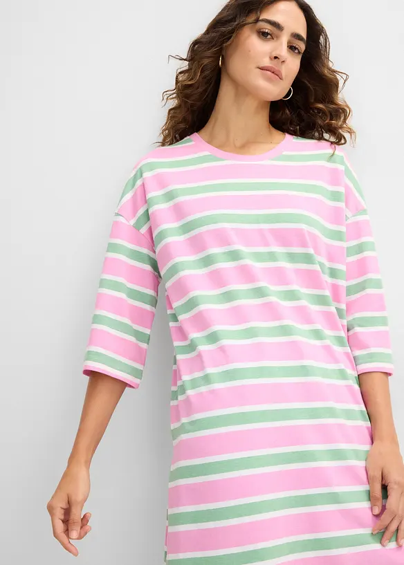 Oversized, lang topp i 100% &oslash;kologisk bomull, bonprix