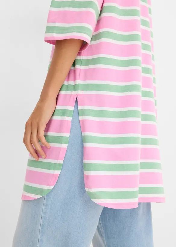 Oversized, lang topp i 100% &oslash;kologisk bomull, bonprix
