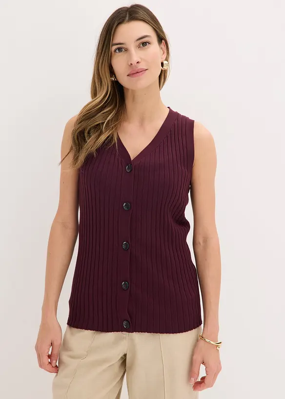 Vest i ribbestrikk, bonprix