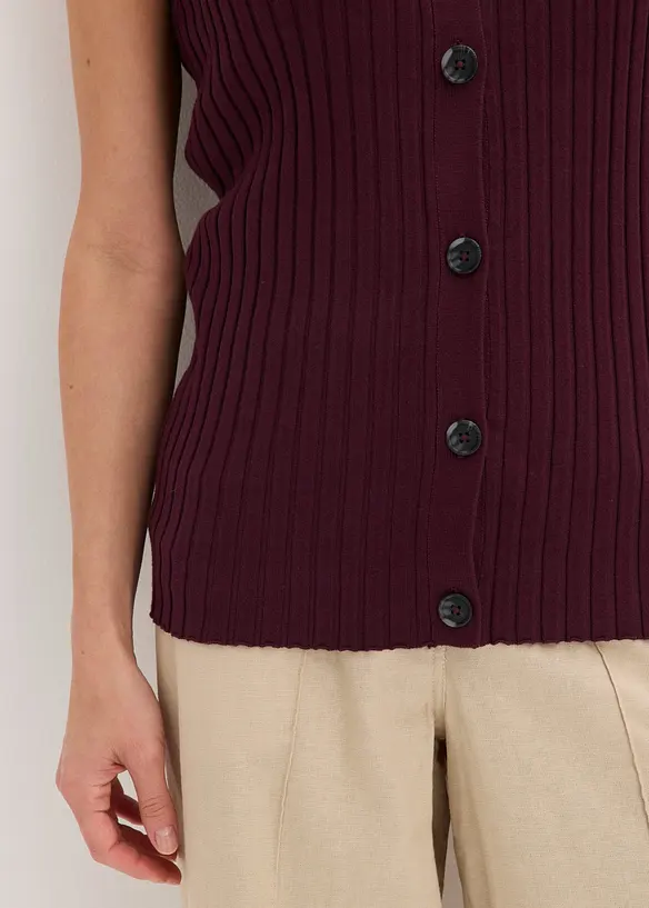 Vest i ribbestrikk, bonprix