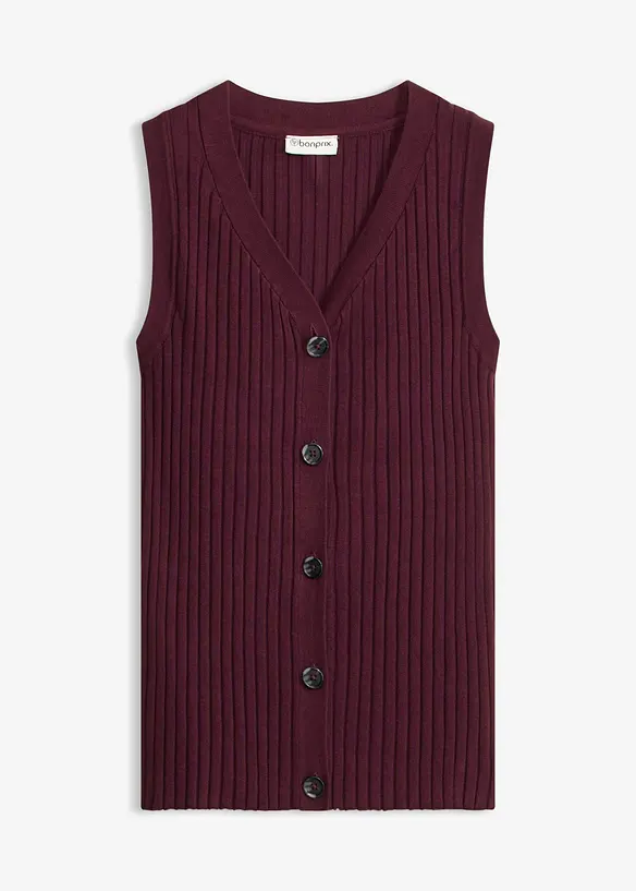 Vest i ribbestrikk, bonprix
