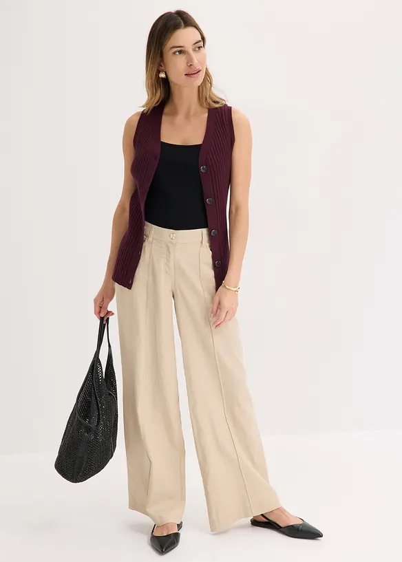 Vest i ribbestrikk, bonprix