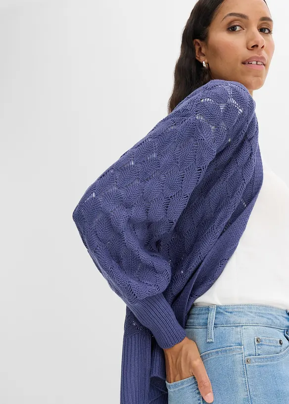 Cardigan med hullm&oslash;nster, bonprix