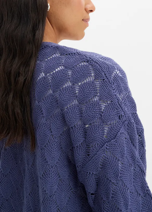 Cardigan med hullm&oslash;nster, bonprix