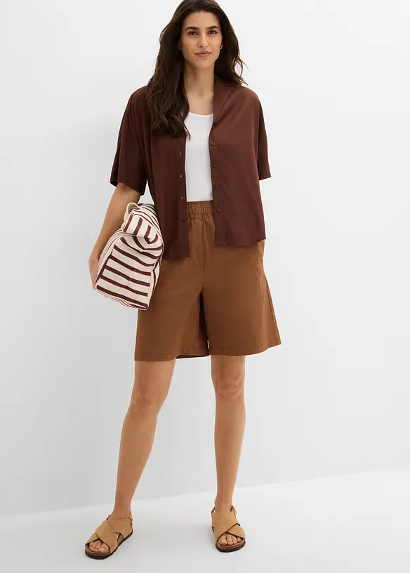 Pull on-shorts i bomullsmiks, bonprix
