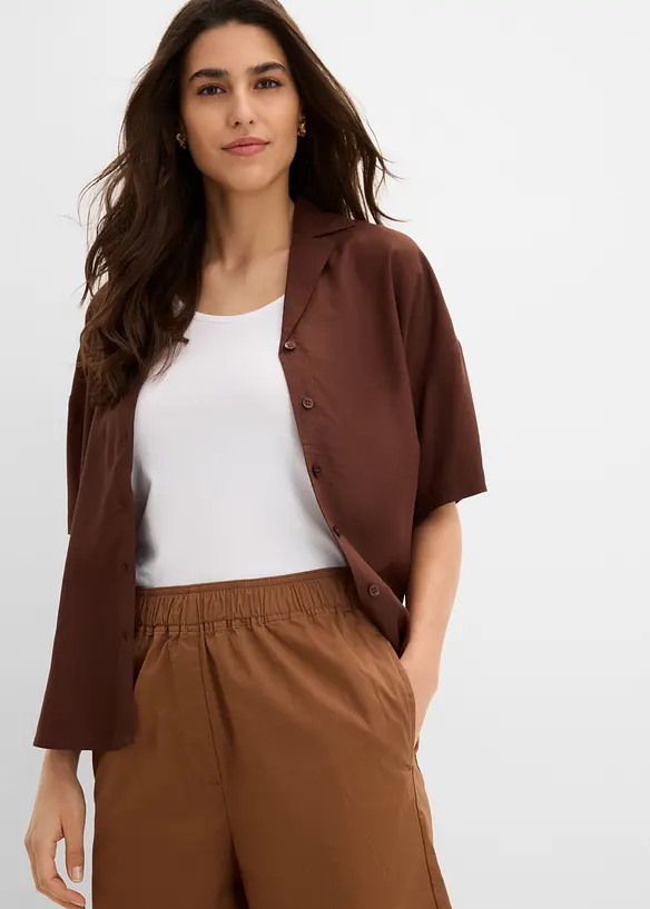Pull on-shorts i bomullsmiks, bonprix