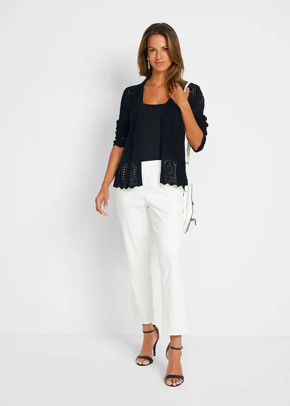 Cardigan med hullm&oslash;nster, bonprix