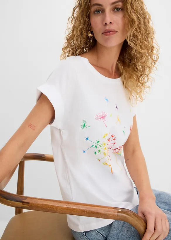 T-shirt med blomsterprint, bonprix