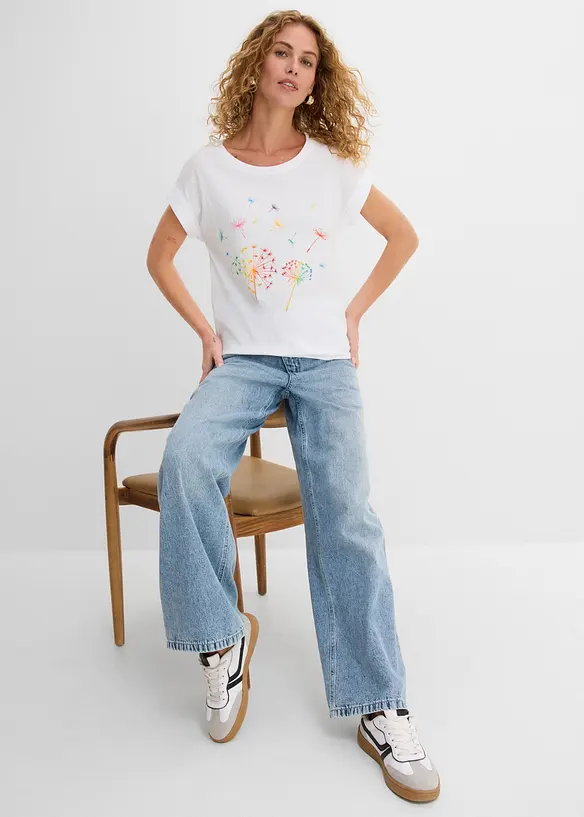 T-shirt med blomsterprint, bonprix