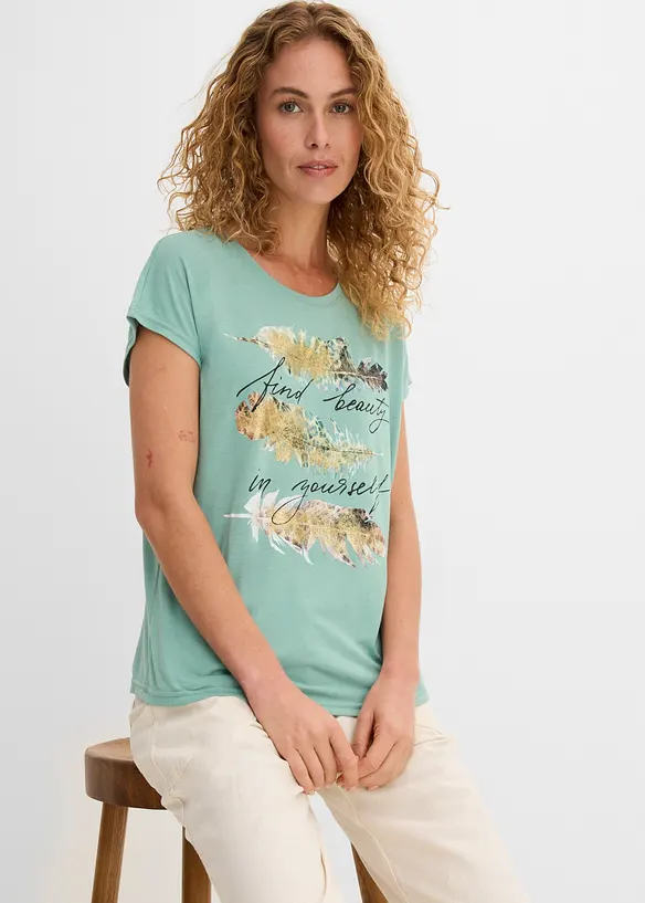 T-shirt med glittertrykk, bonprix