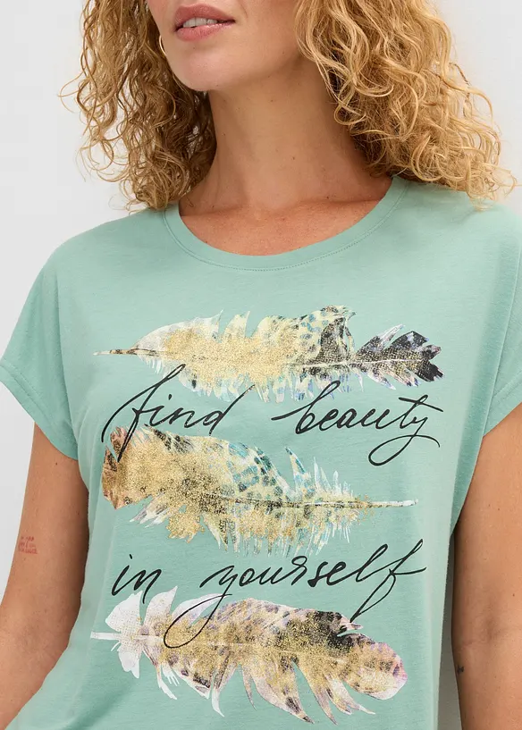 T-shirt med glittertrykk, bonprix
