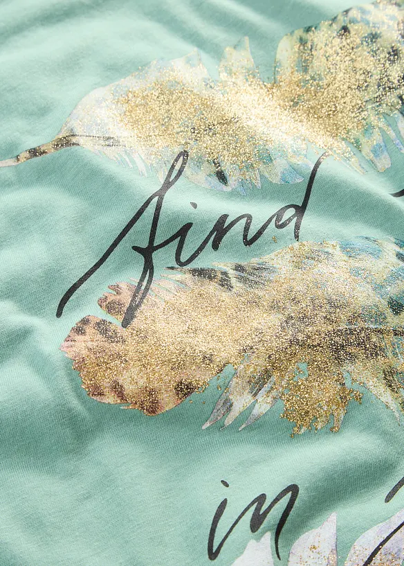T-shirt med glittertrykk, bonprix