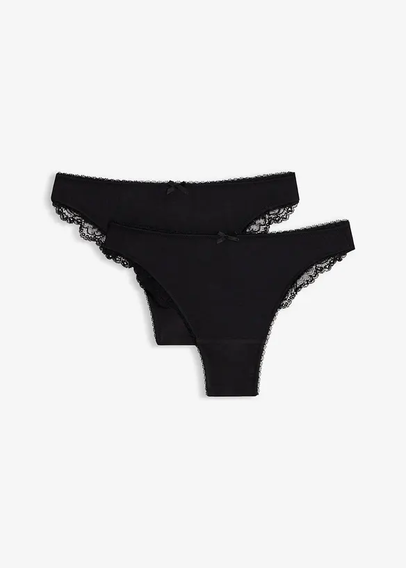 Stringtruse med myk modal (2-pack), bonprix
