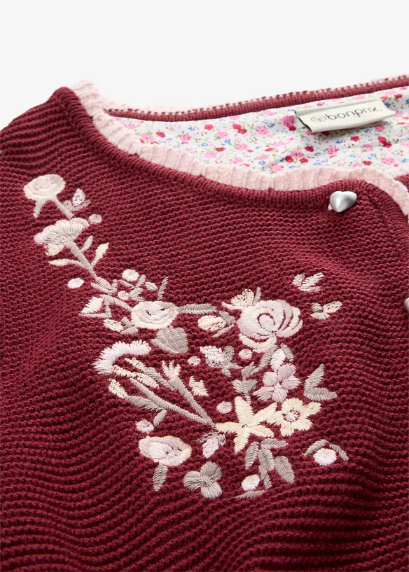 Pen strikkejakke i tyrolerstil med broderi, bonprix