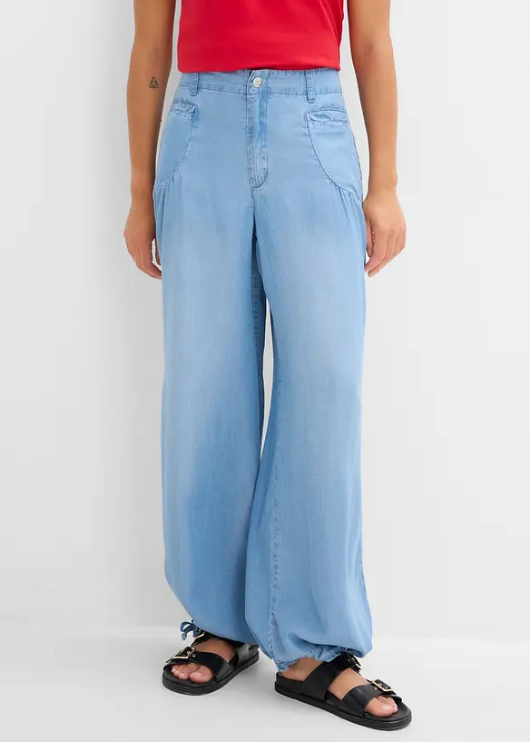 Wide Leg-bukse i lett lyocell, bonprix