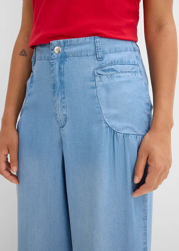 Wide Leg-bukse i lett lyocell, bonprix