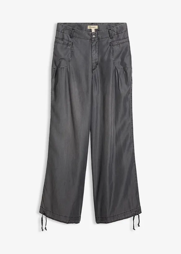 Wide Leg-bukse i lett lyocell, bonprix