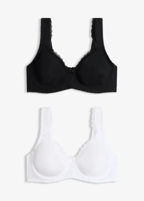 Minimizer-T-skjorte-BH med spiler og &oslash;kologisk bomull (2-pack), bonprix