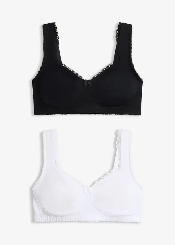 Minimizer-T-skjorte-BH uten spiler med &oslash;kologisk bomull (2-pack), bonprix