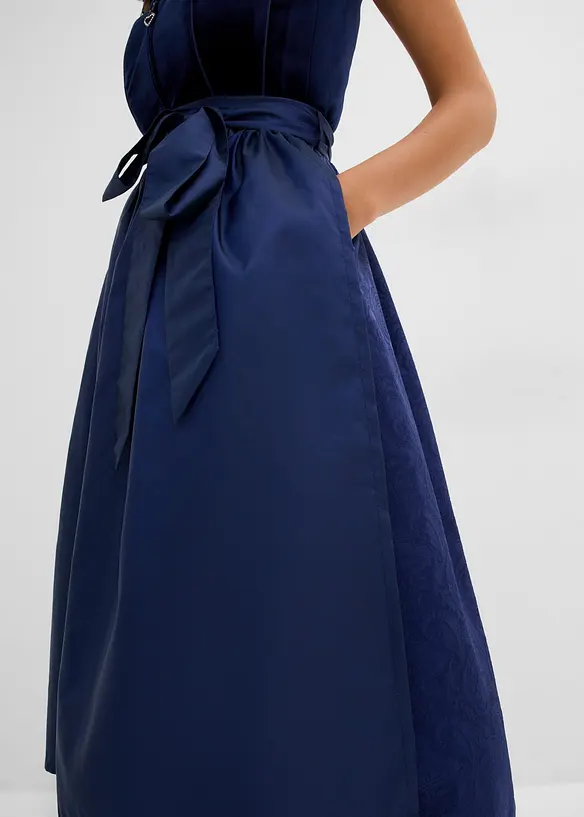 Dirndl med fl&oslash;yel i midi-lengde (2-delt sett), bonprix