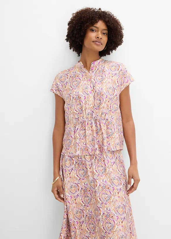 Kortermet bluse i viskosemiks, bonprix