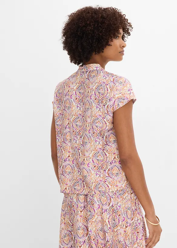 Kortermet bluse i viskosemiks, bonprix