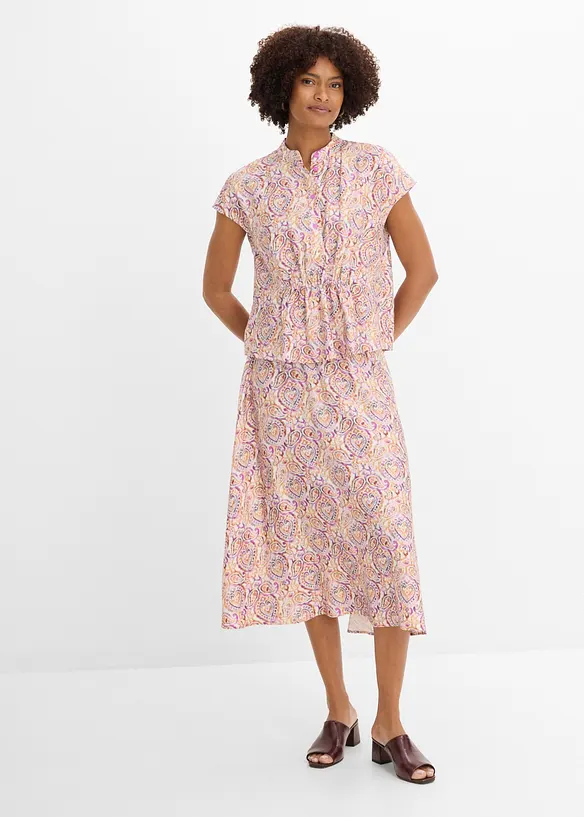 Kortermet bluse i viskosemiks, bonprix