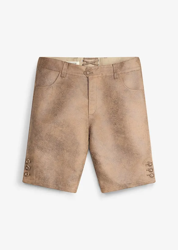 Shorts i imitert skinn og tyrolerstil, bonprix