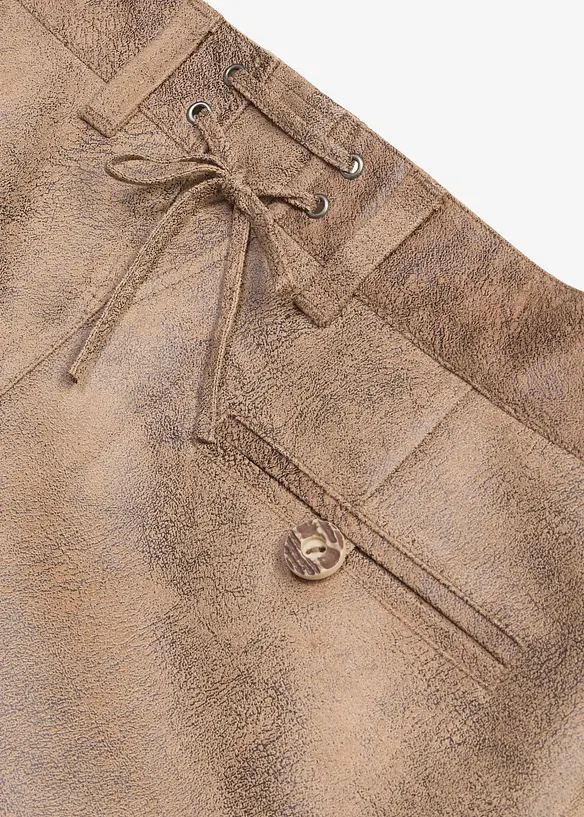 Shorts i imitert skinn og tyrolerstil, bonprix