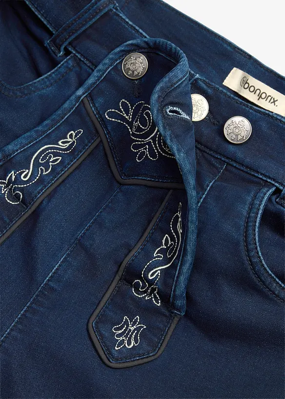 Bermudashorts i sweat denim og tyrolerstil med komfortlinning, bonprix
