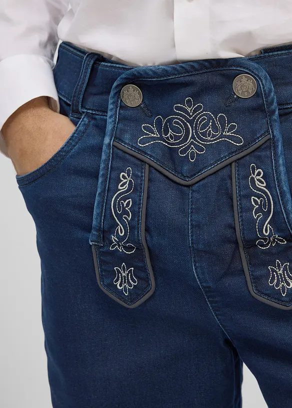 Bermudashorts i sweat denim og tyrolerstil med komfortlinning, bonprix