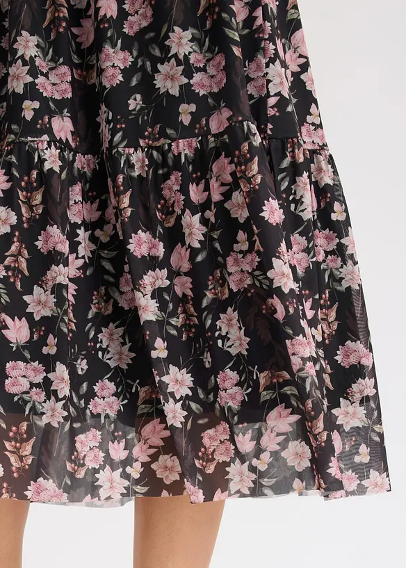 Midikjole i lett mesh, bonprix