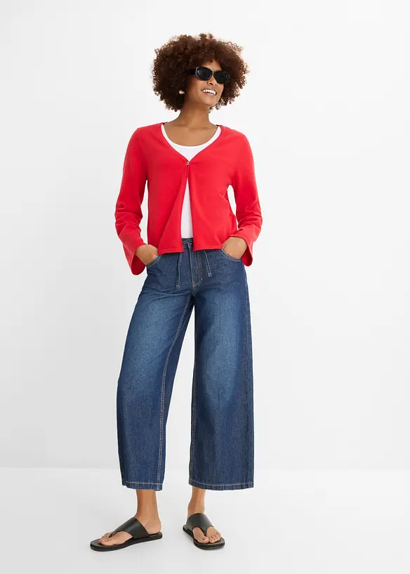Wide Leg-Jeans, cropped, bonprix
