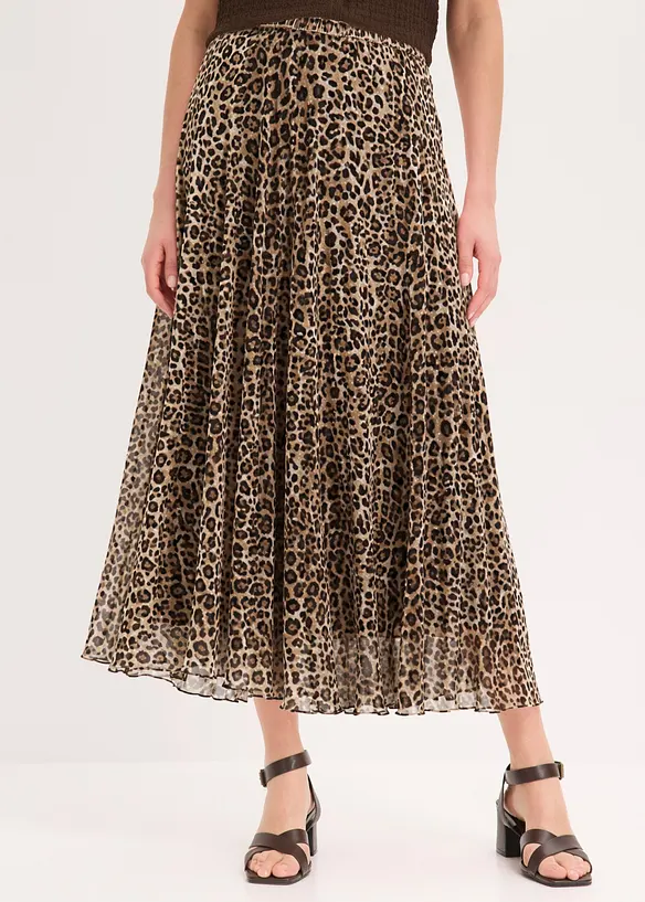 Krinklet skj&oslash;rt i chiffon, bonprix