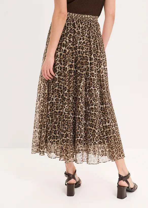 Krinklet skj&oslash;rt i chiffon, bonprix