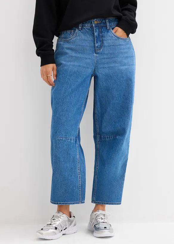Barrel jeans mid waist, bonprix