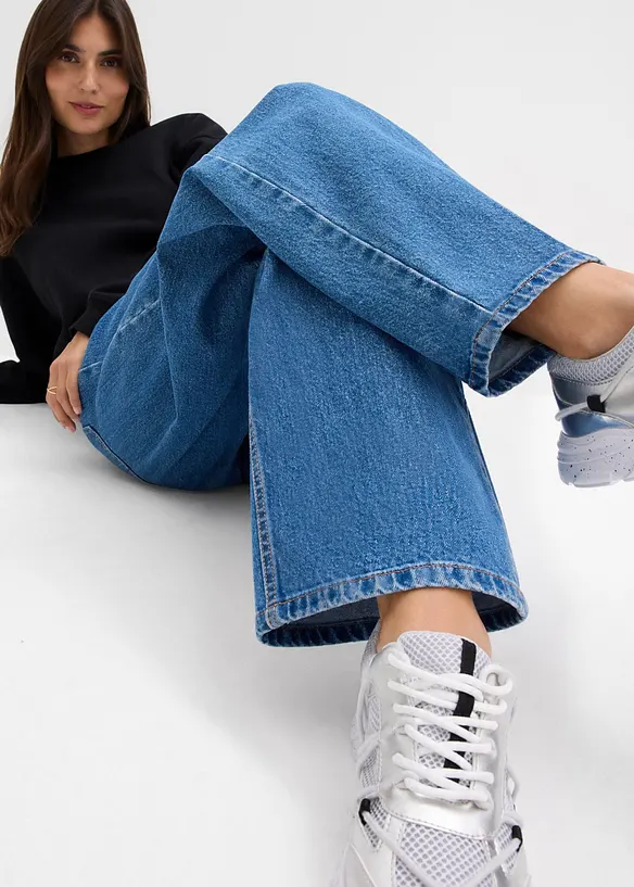 Barrel jeans mid waist, bonprix