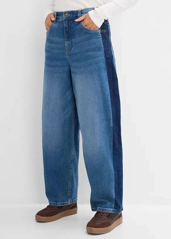 Barrel jeans High Waist, cropped, bonprix