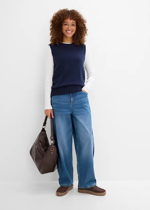 Barrel jeans High Waist, cropped, bonprix