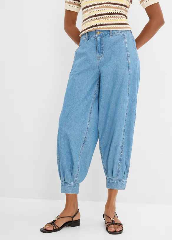 Lett ballongjeans Mid Waist, komfortlinning, bonprix