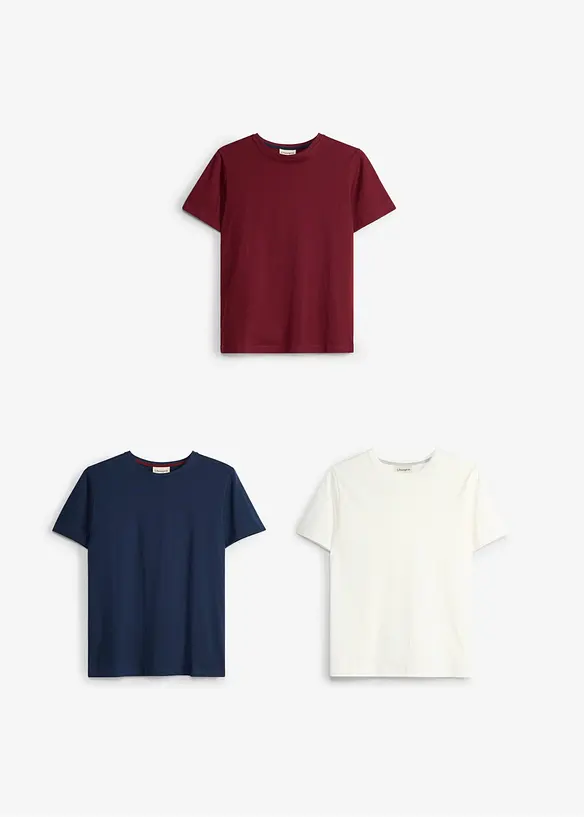 T-skjorte i &oslash;kologisk bomull (3-pack), bonprix