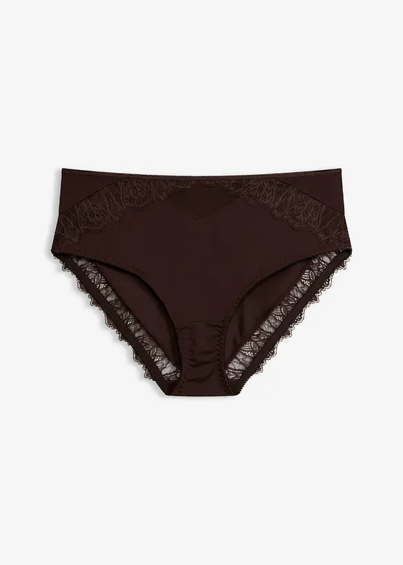 Truse med h&oslash;y midje og nydelige blonder, bonprix