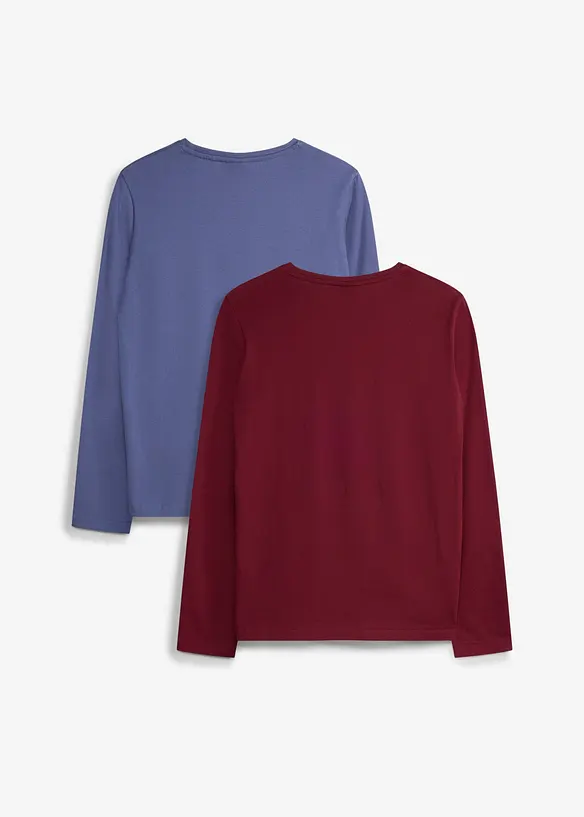 Langermet overdel av 100% &oslash;kologisk bomull (2-pack), bonprix