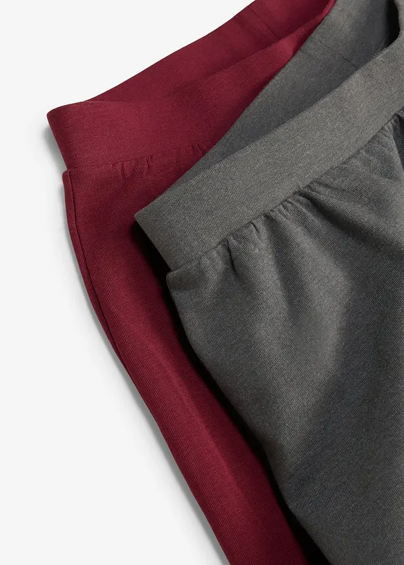 Vid jerseybukse i elastisk, &oslash;kologisk bomullsmiks (2-pack), bonprix