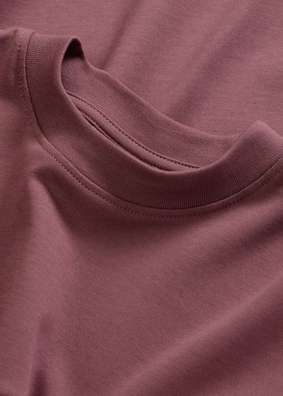 Kort, oversized topp i formstabil, 100% &oslash;kologisk bomull, bonprix