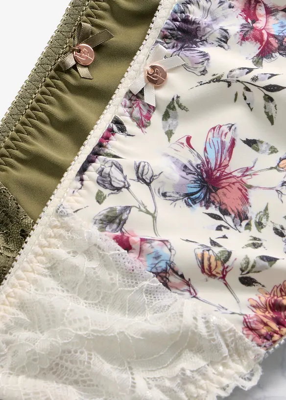 Truse med h&oslash;y midje og blomsterm&oslash;nster (2-pack), bonprix